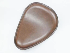 Brown Vintage Retro Motorbike Leather Solo Seat Chopper Old Shool Bobber CB XL - Picture 1 of 6