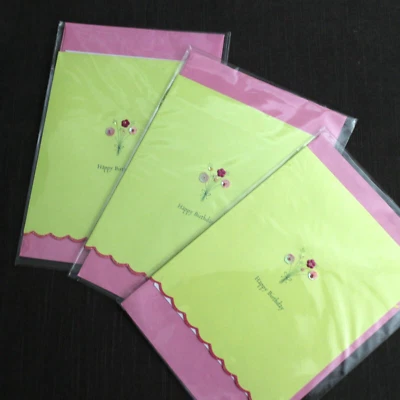 NEW Handcraft flower bouquet BIRTHDAY GREETING CARD +Envelope Set 3 NWT - Image 1 of 4