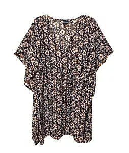 Kimono floral Good Times para mujer crema azul marino amarillo boho encubrimiento talla única - Imagen 1 de 4