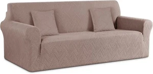 Universal 3-Cushion Sofa Cover with Pillow Cases - Soft and Durable Khaki Fabric - Picture 1 of 9