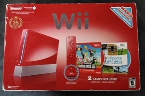 Nintendo Wii Red Super Mario 25th Anniversary Console BOX ONLY - Picture 1 of 5