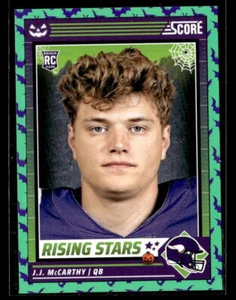J. J. McCarthy 2024 Score-A-Treat Green Rising Stars RC #19 Minnesota Vikings - Picture 1 of 2