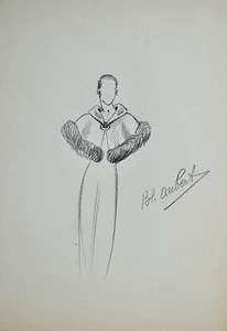 Atelier VIONNET - Dessin original - Crayon - Châle 424 - Imagen 1 de 2