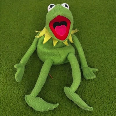 Vintage EDEN Muppets Kermit Frog 22” Grande Pelúcia Corpo Inteiro Mão Coleira de Marionete - Imagem 1 de 4