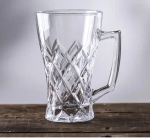 Glass Tea Cups Set with Handle, Clear Coffee Mugs Set of 6, 240ml, 12.5cm - Picture 1 of 5