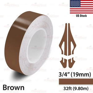 3/4" Vinyl Pinstriping Pin Stripe Car Body Styling Tape Decal Sticker 19mm BROWN - Picture 1 of 12