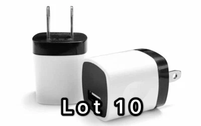 10x 1A USB Power Adapter AC Home Wall Charger US Plug FIT iPhone 6 7 7plus  - Image 1 of 3
