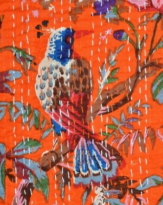 Bedsheet Cotton Indian Floral Design Bedding Home Room Decor Flat Sheet - Image 1 of 4