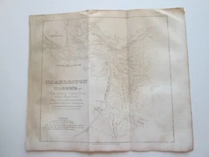 1847 BLUNT'S CHART  "CHARLESTON HARBOUR",  8-5/8" wide by 8-1/4" tall. - Picture 1 of 5