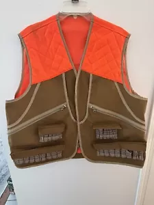 Gamehide Vest Adult Large Brown Orange Full Zip Up Shooting Hunting - Picture 1 of 6