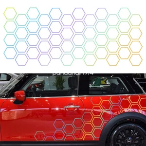Universal Car Honeycomb Graphic Decal Car Hood Roof Door Body Sticker Colorful - Picture 1 of 6