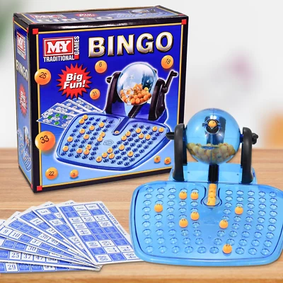 Classic Bingo Game Deluxe Plastic Cage Lotto Family Party Fun Christmas Gift - Image 1 of 4