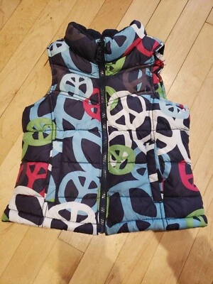 Chaleco acolchado antiguo azul marino para niñas signo de paz talla 5 Foto 1 de 4