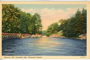 Vintage Postcard Benson's Rift Thousand Islands Canadian Side Linen Unposted - Picture 1 of 2