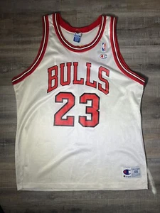 Vintage 90s Champion Chicago Bulls Michael Jordan 23 Jersey Adult 48-XL USA - Picture 1 of 6