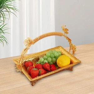 Obst -Aufbewahrungskorb, dekorative Tablett mit Griff, europäische Metall - Bild 1 von 5