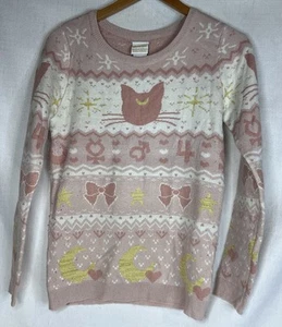 Sailor Moon Sweater Luna Cat Anime Comic Size Small Box Lunch Exclusive Pink - Picture 1 of 9