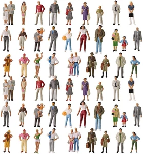 60 pezzi figure dipinte calibro O P4310-60-NUS modellismo treni passeggeri 30 diversi - Foto 1 di 12