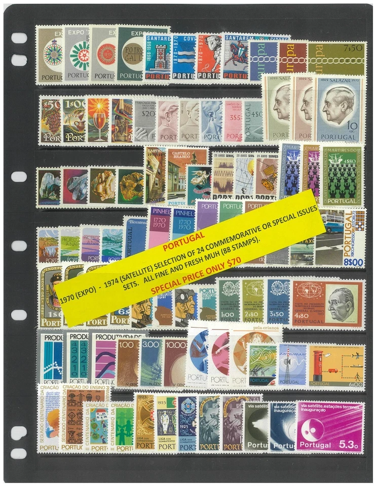 Portugal 1970-74 Selection of 24 Commemorative Sets 88 Stamps MUH #259 — 第 1/1 张图片