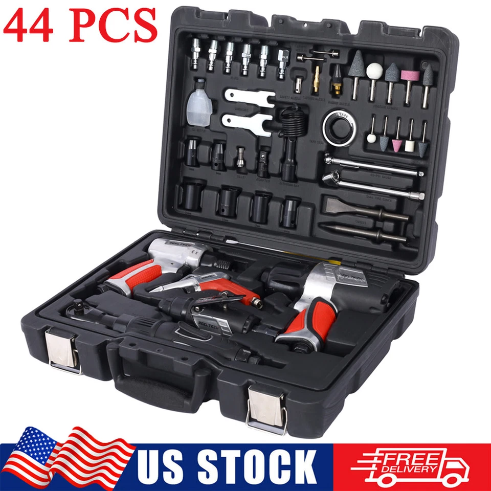 44x Professional Air Tool Accessory Kit Impact Wrench w/ Storage Case for Repair - Image 1 of 4