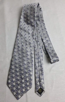 Corbata de cuello vintage J Garcia plateada floral 100 % seda para hombre 59" Foto 1 de 4