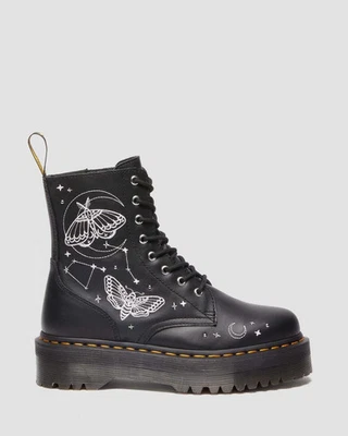 Dr Martens Jadon "Celestial Moth" Embroidered Platform Black Boots Women's Sz 5 - Image 1 of 4