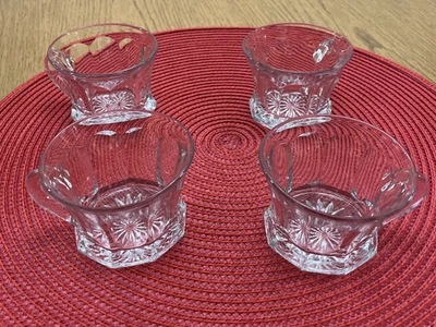 4件套沙碗杯/眼镜2盎司Starburst切割玻璃底部 — 第 1/4 张图片