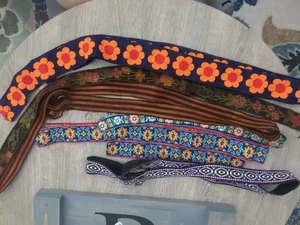 Vintage Retro Konvolut bunte Filmkunst Borte Band Jacquard Stickerei  - Bild 1 von 17