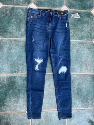 new tags April super skinny uk 16 papaya denim jeans distressed L28 - Image 1 of 4