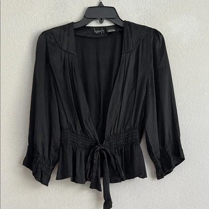 Kersh Corbata Frontal Top Negro Seda Mediana - Imagen 1 de 5