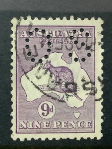 KANGAROO :  9d VIOLET 3RD WMK    Perf OS. F.USED…, - Picture 1 of 1