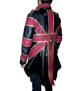UNION JACK SUITS INSPIRED GENUINE LEATHER TAILCOAT MEDIEVAL LONDON COSTUMES - Picture 1 of 8
