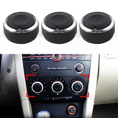 3Pcs Air Condition A/C Panel Control Switch Knob Cover For MAZDA 3 M3 2004-2009 - Image 1 of 4