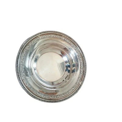 Cuenco de servir vintage Reed Barton años 50 plateado 10" Mid-Century moderno Foto 1 de 4