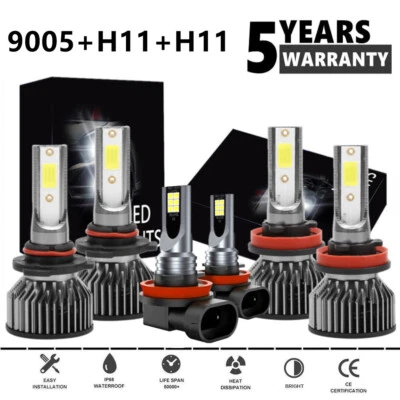 For Subaru XV Crosstrek 2015-2020 LED Headlights High Low + Fog Bulbs White Kit - Image 1 of 4