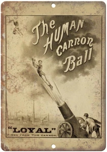 The Human Cannon Ball Circus Poster 12" x 9" Reproduction Metal Sign ZH59 - Picture 1 of 1