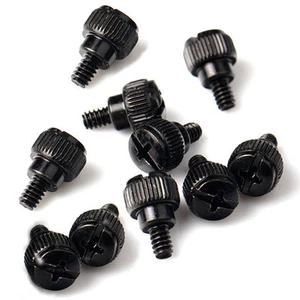 10  PC Computer Case Thumb Screws 6-32 Toolless Modding Black - Picture 1 of 4