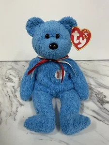 TY Beanie Baby Addison Baseball Teddybär mit Etikett Spielzeug 2001  - Bild 1 von 12