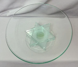 Erhöhte Glasplatte mit Davidstern Pedistal 7 3/4" - Bild 1 von 8