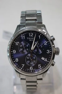 Tissot Chronograph Men's Watch Swiss Made 45mm T116617A Blue Dial - Picture 1 of 14