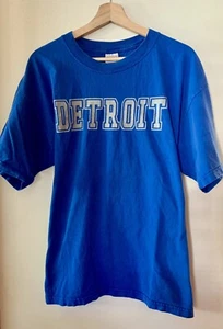 Y2K Vtg DETROIT Lions Swag Honolulu Blue T-Shirt sz XL Gildan Heavy Wt Cotton - Picture 1 of 7