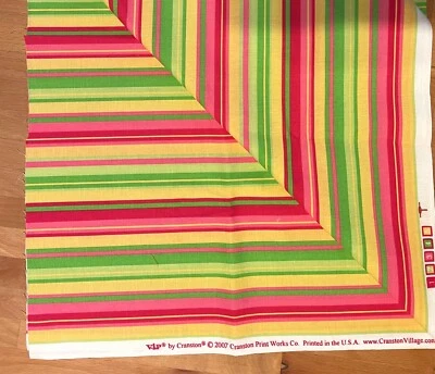 Cranston Print Works Multi Stripe Cotton Fabric Remnant OR 5 1/2" Squares - Image 1 of 3