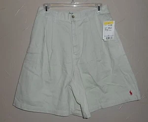 Nuevos pantalones cortos informales Ralph Lauren beige cintura alta para mujer 8" entrepierna RL - Imagen 1 de 8