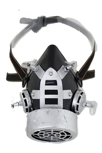 New Men Women Scary Black Silver Fashion Face Gas Mouth Mask Halloween Goth Punk - Picture 1 of 11