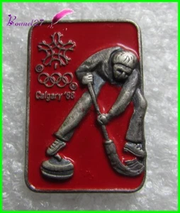 Pin's Jeu Olympique de CALGARY 1988 Sport Le Curling #326 - Imagen 1 de 1