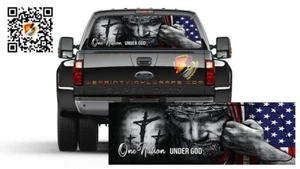 American Flag One Nation Under God Rear Window Perforated Graphic Decal Cars - Picture 1 of 4
