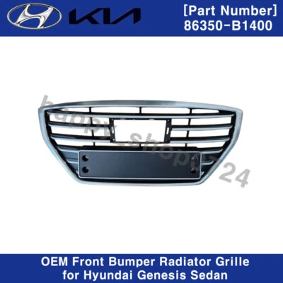 86350B1400 OEM Front Bumper Radiator Grille For Genesis Sedan G80 2015-2017 - Image 1 of 3