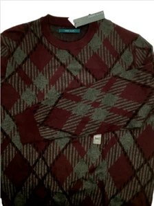 Perry Ellis Herren, Kariert Rundhals Sweatshirt, Port, XXL - Bild 1 von 1