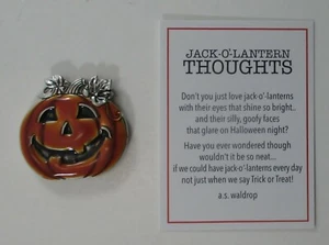 E2 JACK o'lantern THOUGHTS Pocket token pumpkin mini figurine Halloween Ganz - Picture 1 of 8