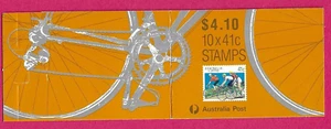 AUSTRALIA 1989 - CICLISMO - FOLLETO DE SELLO PLEGADO DE $4,10 Completo Estampilla Estampada Estampillada Estampilla Estampada - Imagen 1 de 2